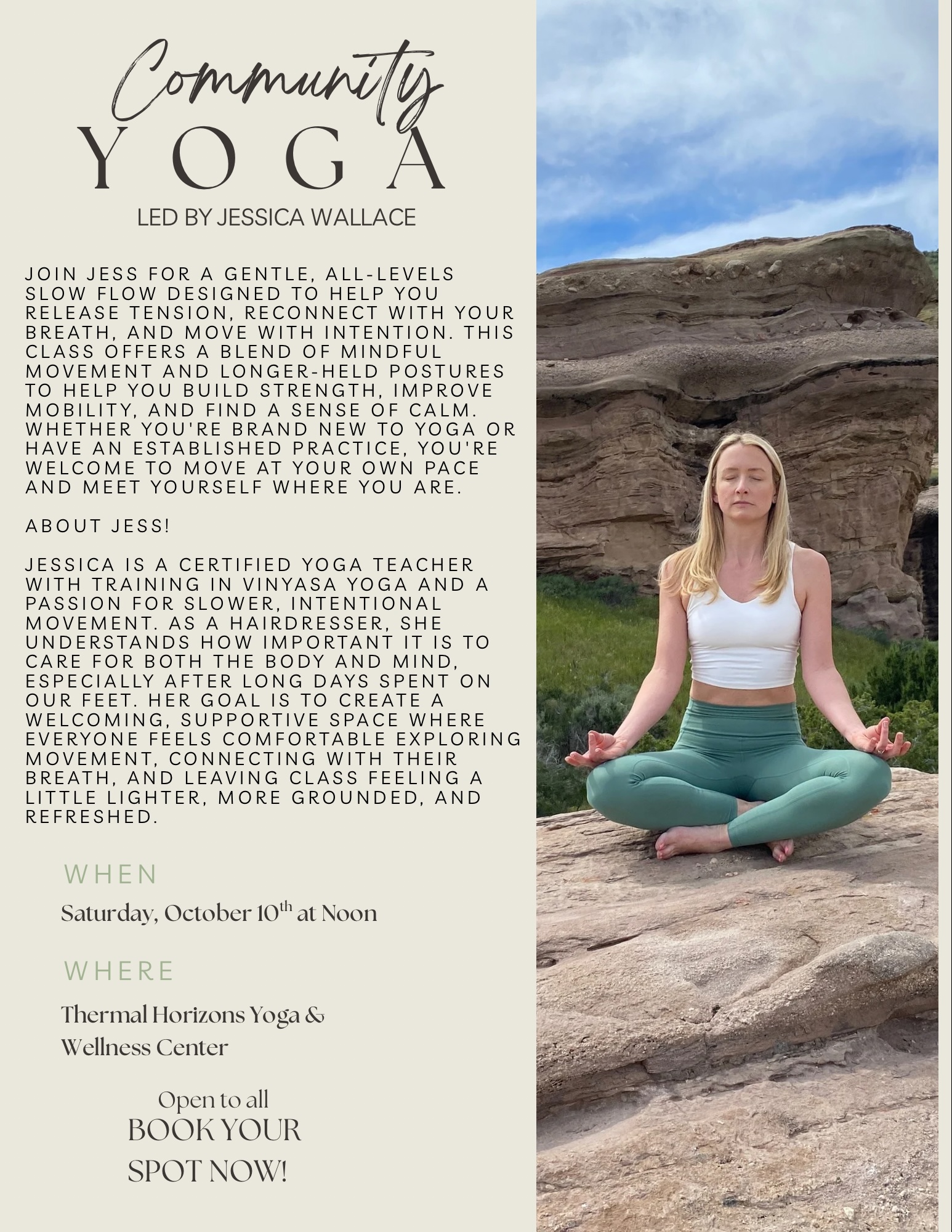 Community Yoga — Led by Jessica Wallace