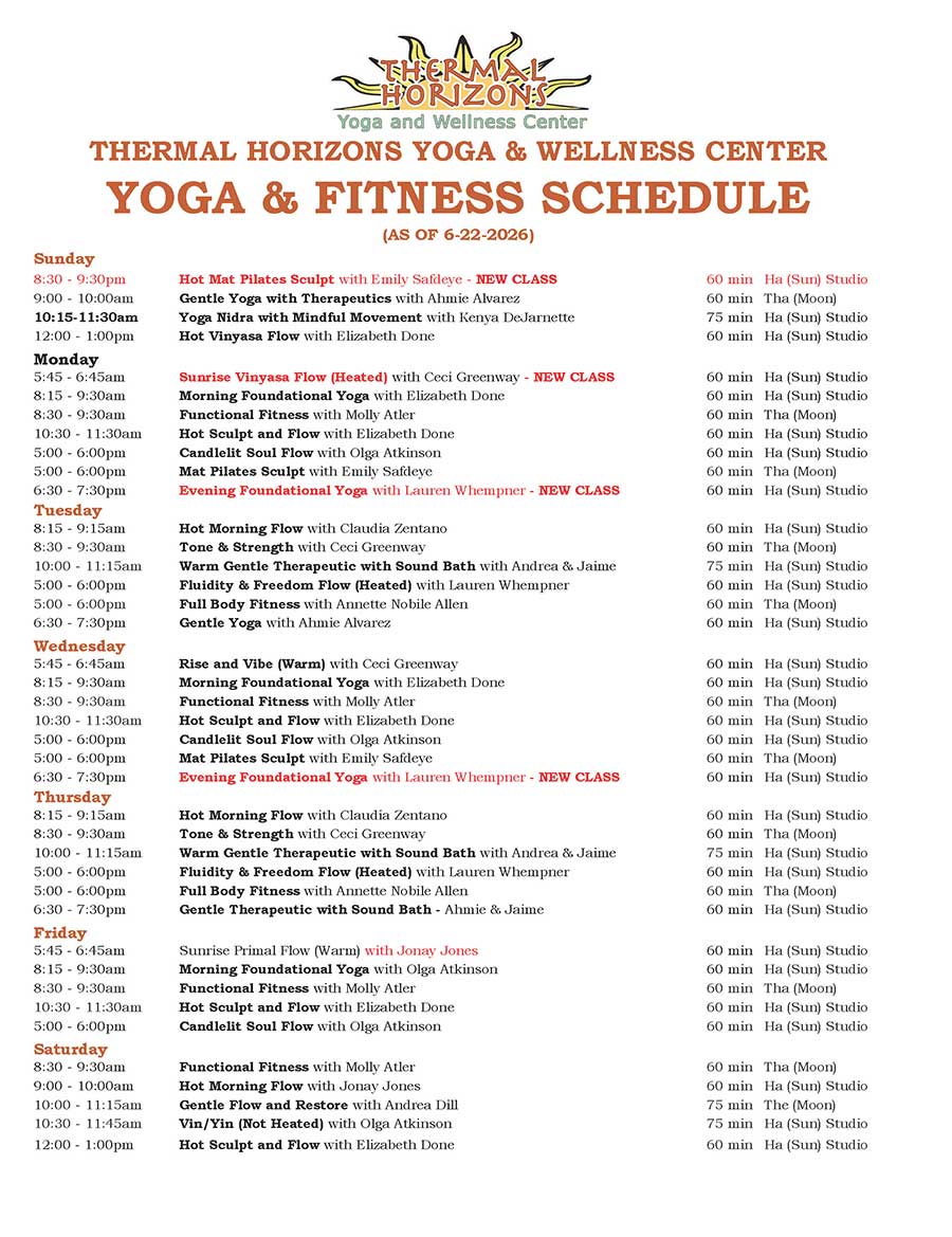 WEEKLY SCHEDULE